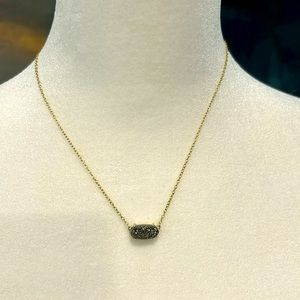 Kendra Scott unique platinum druzy gold necklace